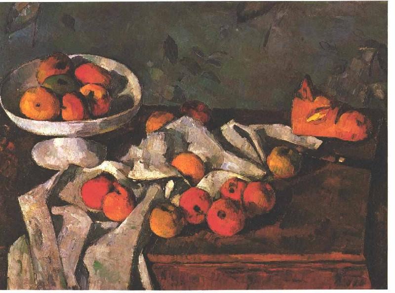 Paul Cezanne life with a fruit dish and apples oil painting image